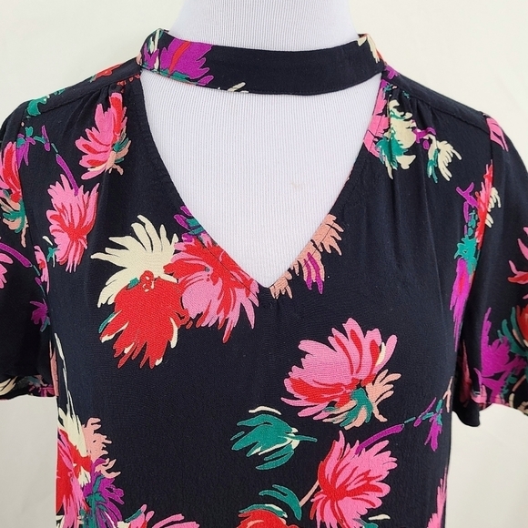 Anthropologie Maeve Bella choker top black floral size small - Picture 5 of 7